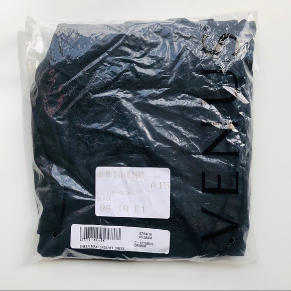 Sheer Maxi Crochet Dress Black - Picture 9 of 10